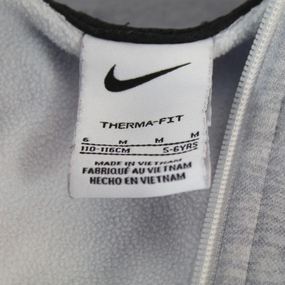 Nike‎ Gray Full Zip Hoodie Sweater Boys Size 6 (5-6yrs)